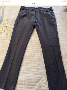Peter Millar Mens Size 38 Gray Coastline 5 Pocket Chino Golf Pants (J11)